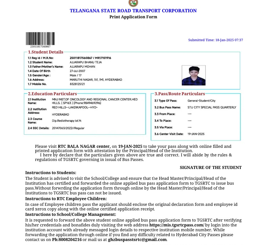 Download and Print TSRTC Bus Pass Online-1